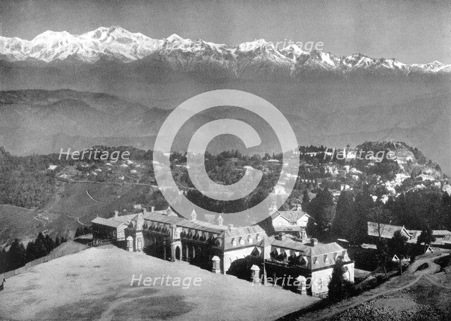 The Snow Range and Darjeeling from above St Paul's School, West Bengal, India, c1910. Artist: Unknown
