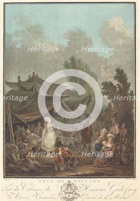 Noce de Village (Village Wedding), 1785. Creator: Charles-Melchior Descourtis.