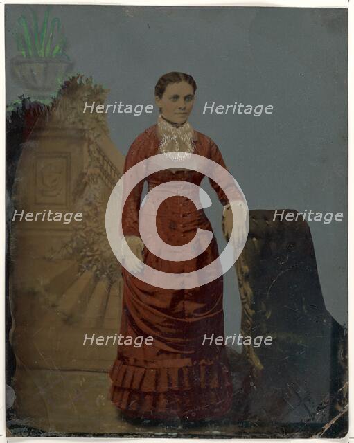 Portrait of young woman, 1860s-1880s. Creator: Unknown.