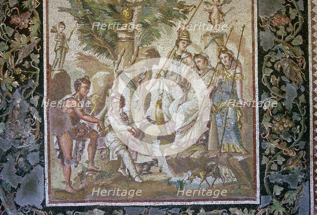 Roman mosaic of the judgement of Paris. Artist: Unknown