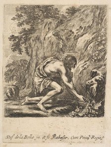 St. John the Baptist Drawing Water from a Spring, ca. 1649. Creator: Stefano della Bella.