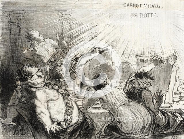 Le Festin de Baltazar-Véron, 1850. Creator: Honore Daumier.
