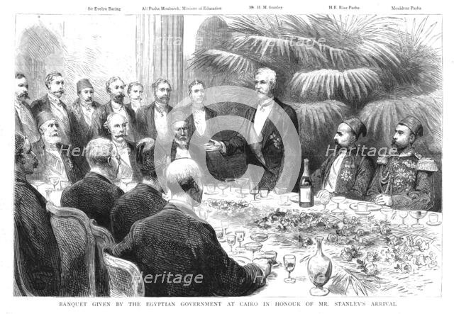''Banquet given by the Egyptian Government at Cairo in honour of Mr. Stanley's arrival', 1890. Creator: Unknown.