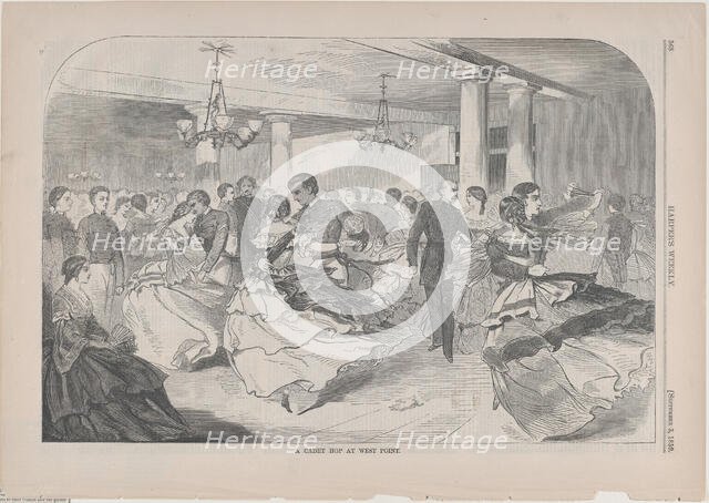 A Cadet Hop at West Point (Harper's Weekly, Vol. III), September 3, 1859. Creator: Unknown.