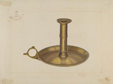 Brass Candlestick, c. 1938. Creator: Edward L Loper.