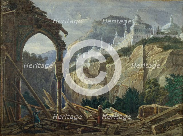 Stage design for the opera Ruslan and Lyudmila by M. Glinka, 1842. Artist: Roller, Andreas Leonhard (1805-1891)