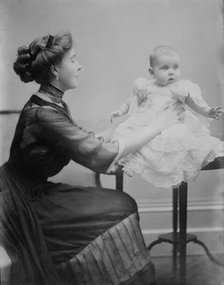 Crown Princess of Sweden holding her child, 1910. Creator: Bain News Service.