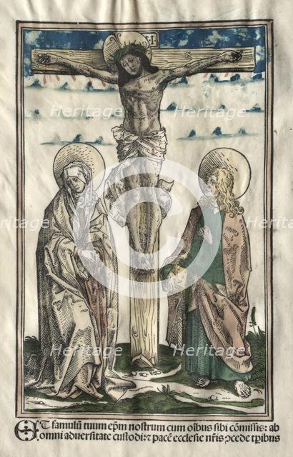 Christ on the Cross between Mary and John, 1502. Creator: Hans Burgkmair (German, 1473-1531).