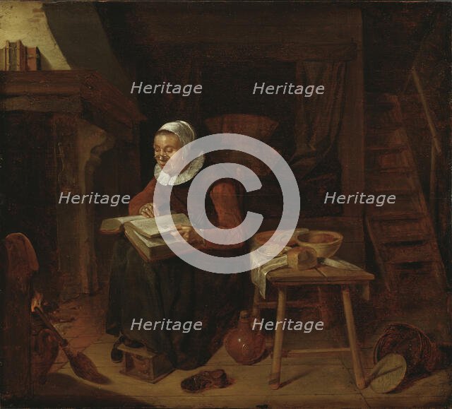 Old Woman Reading the Bible, 1663. Creator: Gerritsz Quiringh van Brekelenkam.