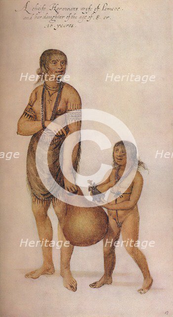 'A Cheife Herowans Wyfe', c1585. Artist: John White.