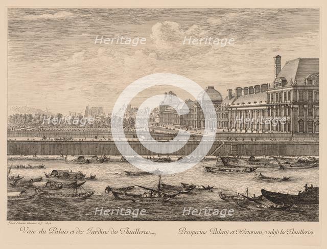 Vue du palais et des jardins des Tuileries, du côté du quai, 1670. Creator: Israël Silvestre (French, 1621-1691).
