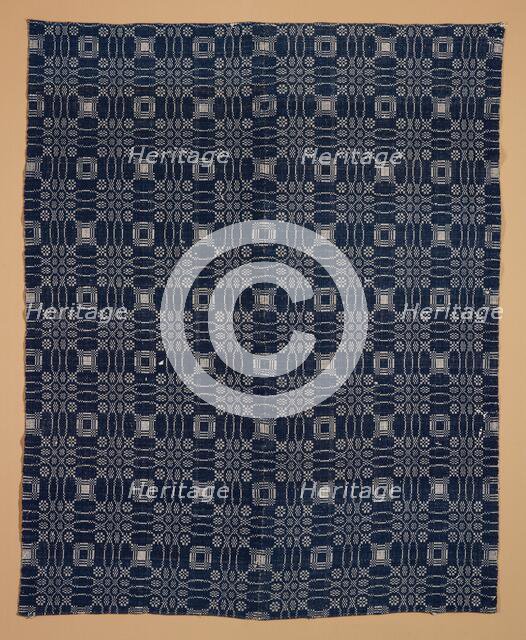 Bed Cover (Overshot Coverlet), about 1840. Creator: Unknown.