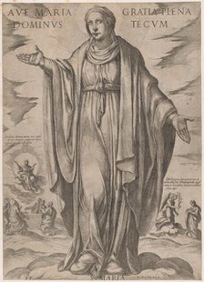 The Virgin from 'Christ, Mary and the Apostles', ca. 1590-ca. 1610. Creator: Antonio Tempesta.