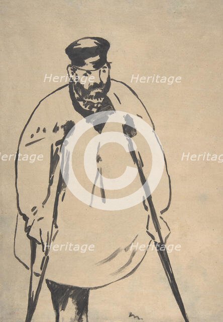 A Man on Crutches, 1878. Creator: Edouard Manet.
