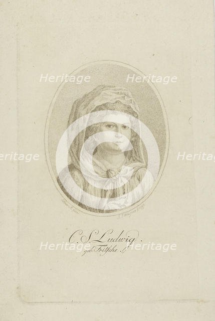 Portrait of the author Christiane Sophie Ludwig, née Fritsche (1764-1815) , 1793. Creator: Wagner, Johann Jakob (1766-1834).