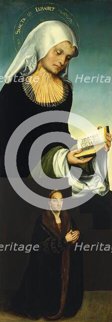 Saint Elisabeth with Duke George of Saxony as Donor (Interior left wing), 1514. Creator: Lucas Cranach the Elder.