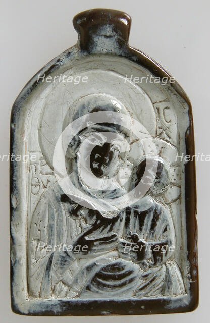 Two-Sided Pendant with the Virgin and Christ Child and John the Forerunner, Byzantine, 1100-1300. Creator: Unknown.