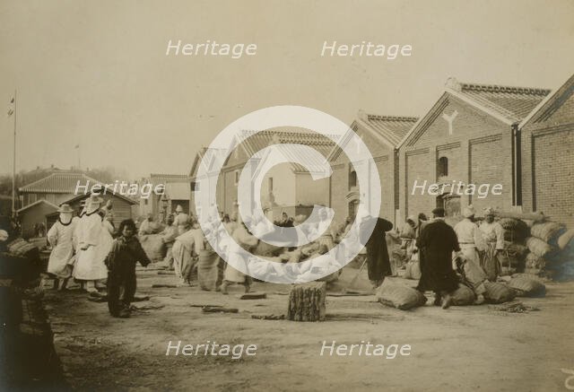 Russian wheat warehouse, Chemulpo, c1904. Creator: Robert Lee Dunn.