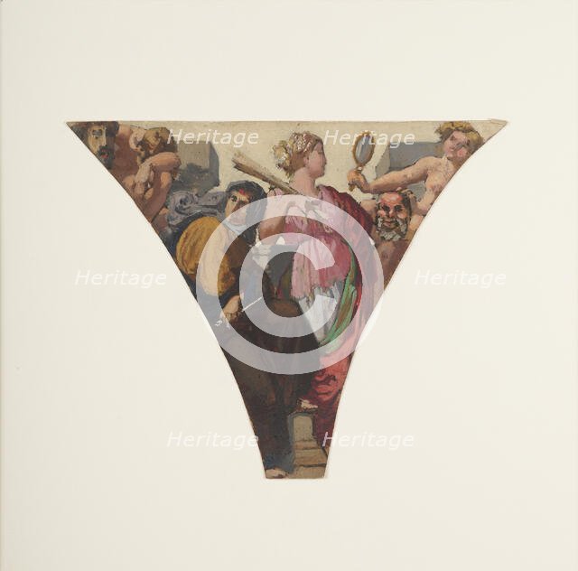 Esquisse pour la grande galerie des Fêtes de l'ancien Hôtel de Ville de Paris : Tragédie..., 1852. Creator: Henri Lehmann.