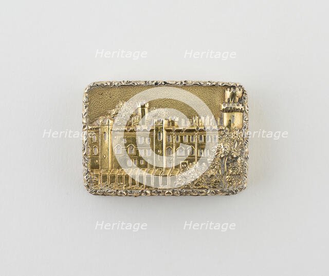 Vinaigrette with View of Warwick Castle, Birmingham, 1846/47. Creator: Nathaniel Mills.