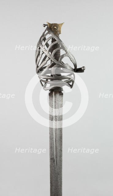 Basket-Hilted Broadsword with Scabbard (Schiavona), Venice, c. 1700. Creator: Unknown.