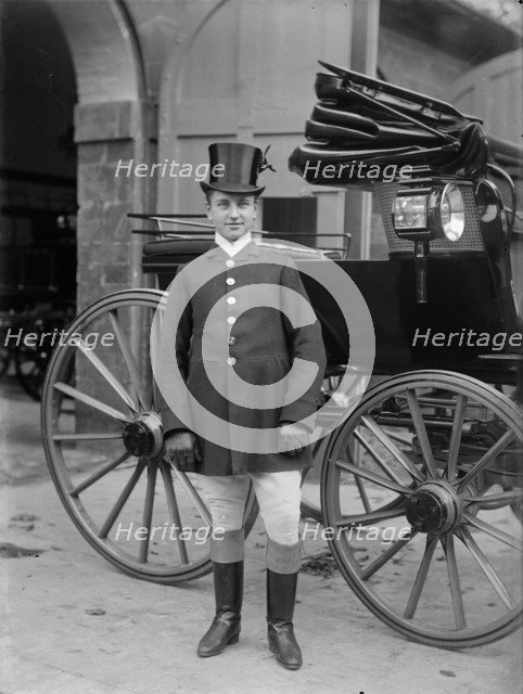 Coachman at Farnborough Hall, Warwickshire, 1902. Artist: A Newton