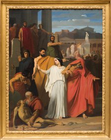 Oedipus Going into Exile from Thebes, 1843. Creator: Henri Augustin Gambard.
