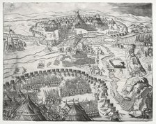 The Position and Camp of the Armies of Charles V and Soliman II, 1532. Creator: Agostino Musi (Italian, 1490-1540).