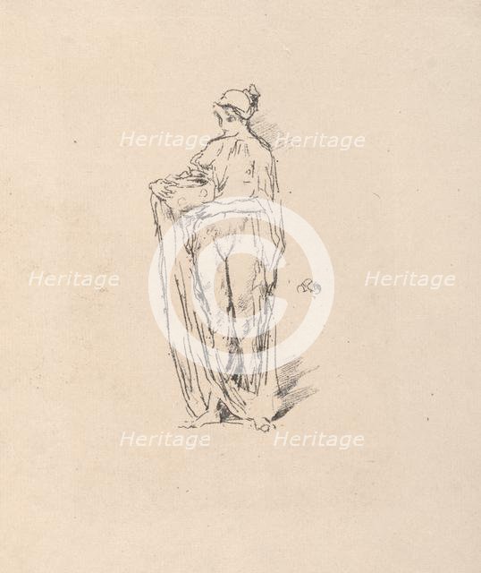 Girl with Bowl, 1895. Creator: James McNeill Whistler (American, 1834-1903).