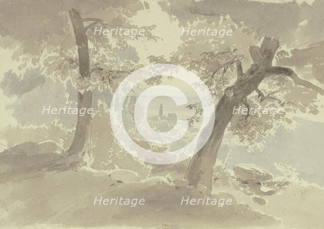 View from the forest of Kronberg Castle, c1840s. Creator: Carl Theodor Reiffenstein.