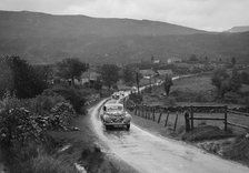 Singer Le Mans of WJB Richardson and SS Jaguar saloon of W Hetherington, RSAC Scottish Rally, 1936. Artist: Bill Brunell.