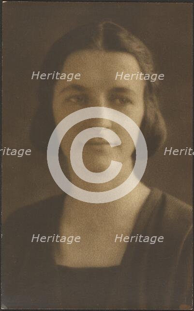 Portrait of a Woman with Striped Jacket, 1907-1943. Creator: Louis Fleckenstein.