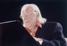 Rafael. Alberti (1902-1999), Spanish poet and politician, Cervantes award in 1983, photo of  1991.