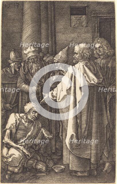 Saint Peter and Saint John Healing a Cripple at the Gate of the Temple, 1513. Creator: Albrecht Durer.