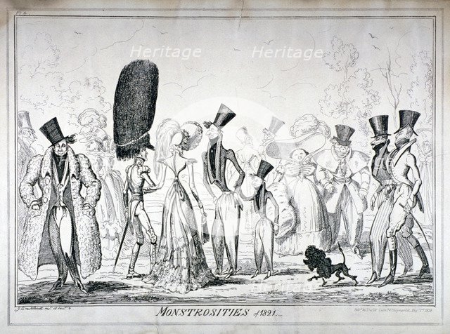 'Monstrosities of 1821', 1835.                                            Artist: George Cruikshank