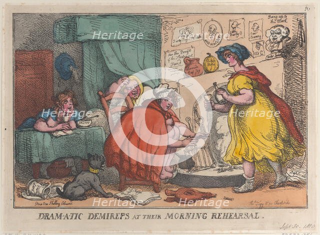 Dram-a-tic Demireps at their Morning Rehearsal, September 30, 1810., September 30, 1810. Creator: Thomas Rowlandson.