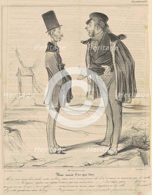 Une mine d'or qui dort, 19th century. Creator: Honore Daumier.