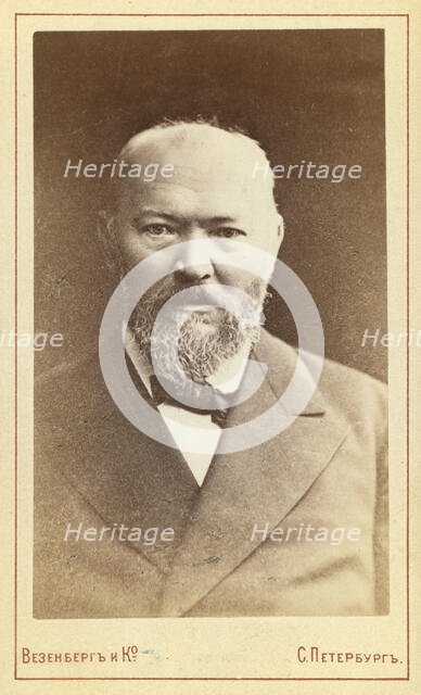 Aleksandr Nikolaevich Ostrovsky, half-length portrait, facing front, between 1880 and 1886. Creator: Unknown.