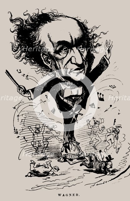 Richard Wagner as Conductor. Caricature in the Figaro, 1876.