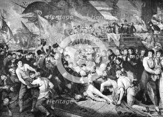 'The Death of Lord Nelson in the Moment of Victory, October 21, 1805...' 1891. Creator: Benjamin West.