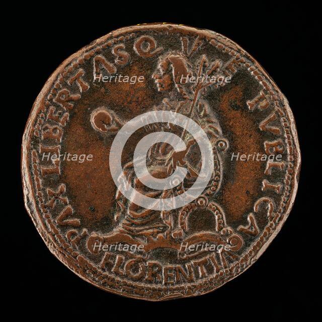 Florence Holding an Orb and Triple Olive Branch [reverse], c. 1464/1470. Creator: Unknown.