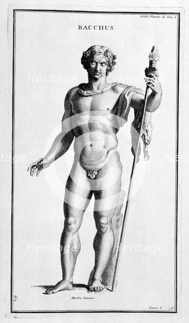 'Bacchus, after a Roman statue', 1757. Artist: Bernard de Montfaucon