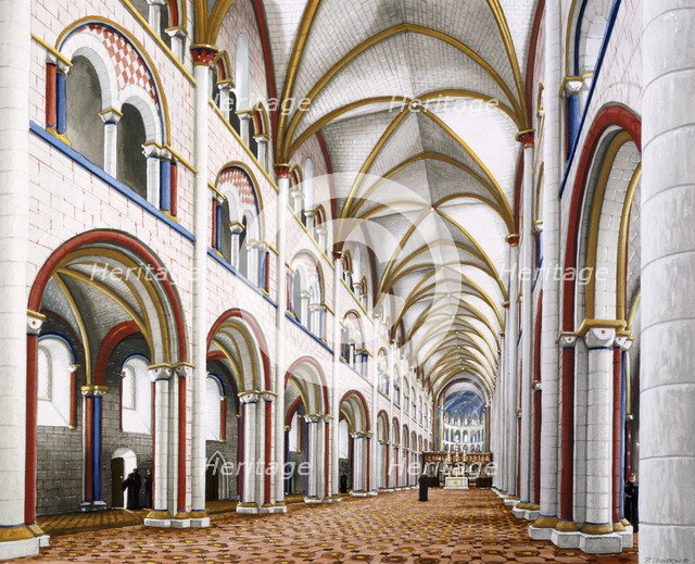 The Nave at St Augustine's Abbey, c7th-16th century, (c1990-2010) Artist: Peter Urmston.