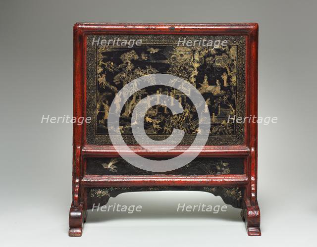 Table Screen: The Peach Blossom Spring, Land of the Immortals, 14th Century. Creator: Unknown.