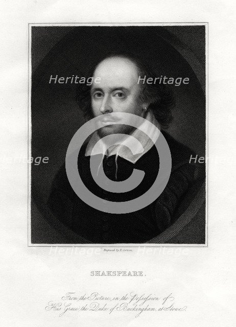William Shakespeare, English playwright, 19th century.Artist: E Scriven