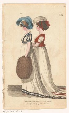 Magazine of Female Fashions of London and Paris. No.23. London Full Dresses, Jan. 1800, 1800. Creator: Unknown.