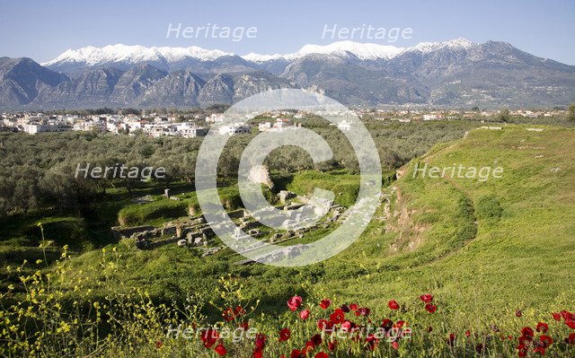 A theatre in Sparta, Greece. Artist: Samuel Magal