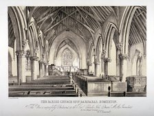 Interior view of St Barnabas Church, Homerton, Hackney, London, c1850. Artist: CJ Greenwood