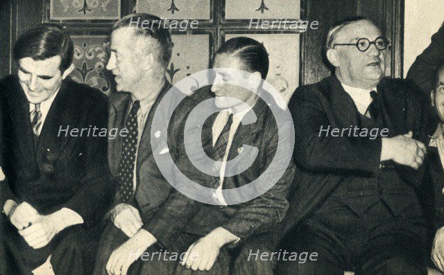 'Shipmates Ashore'. John G. Winant,  Ernest Bevin, with merchant seamen, 1942 Creator: Unknown.