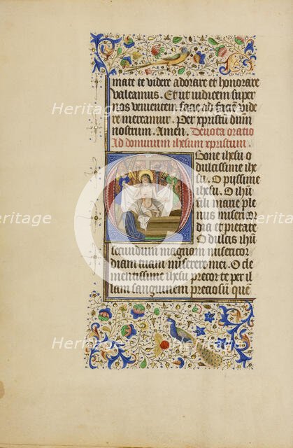 Initial O: The Man of Sorrows; Llangattock Hours, 1450s. Creator: Master of the Llangattock Hours.
